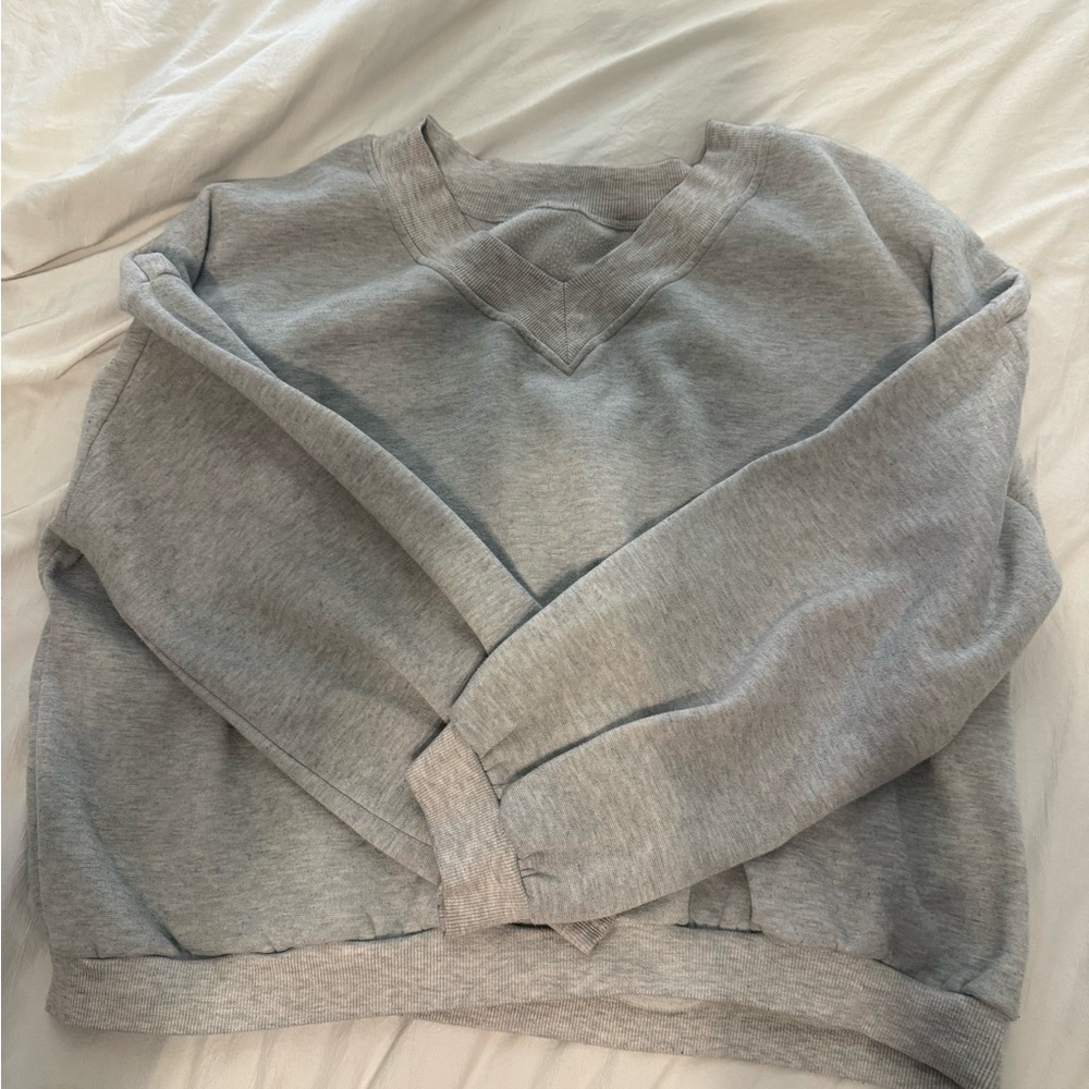 SHEIN Gray V-Neck Sweater